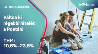 Váltsa ki régebbi hitelét a Postán! THM: 10,6% - 23,5%