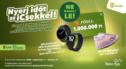 Nyerj időt az iCsekkel! Fődíj 1000000 Ft.