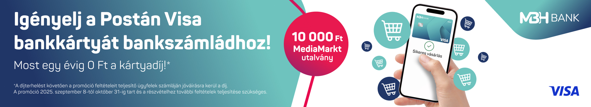Igényelj a Postán Visa bankkártyát bankszámládhoz! Most egy évig 0 Ft a kártyadíj!